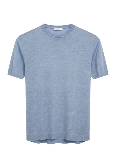 Daniele Fiesoli Men's Short Sleeve Linen Knit Crewneck Sweater - Light Blue Melange DANIELE FIESOLI |  | 04910022